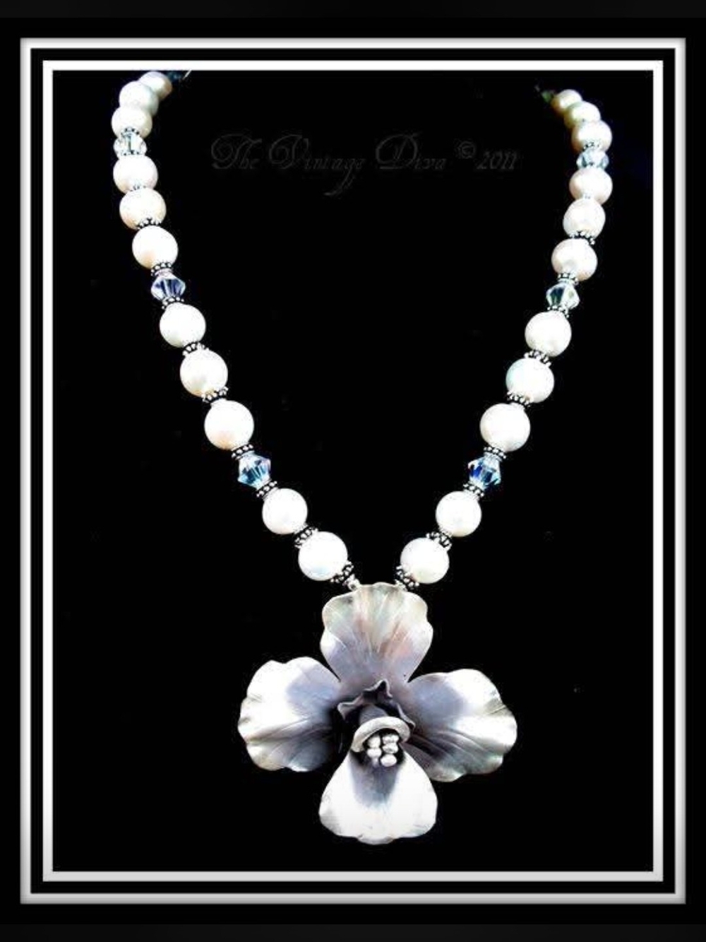 Handcrafted HillTribe/Bali SS/Freshwater Pearl Pendant Statement Necklace